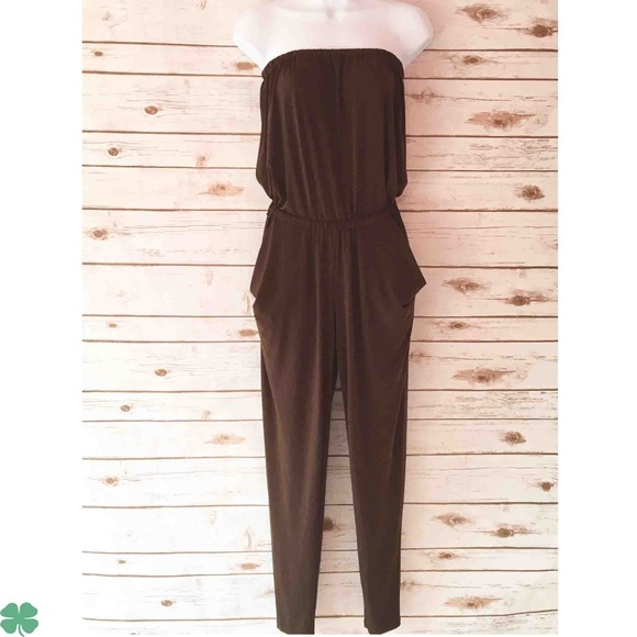 Michael Kors Brown Strapless Jumpsuit Size XS - Picture 2 of 10